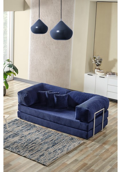 Legom Stil Aktivite Koltuğu Yatak Olabilen Çok Amaçlı Kanepe Mavi