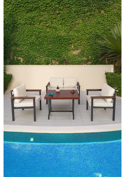 Balkon Mobilyası, Metal Oturma Grubu, Balkon Seti, Kafe Koltuğu, Bekeleme Alanı Koltuğu, 1 + 1 + 2 + M
