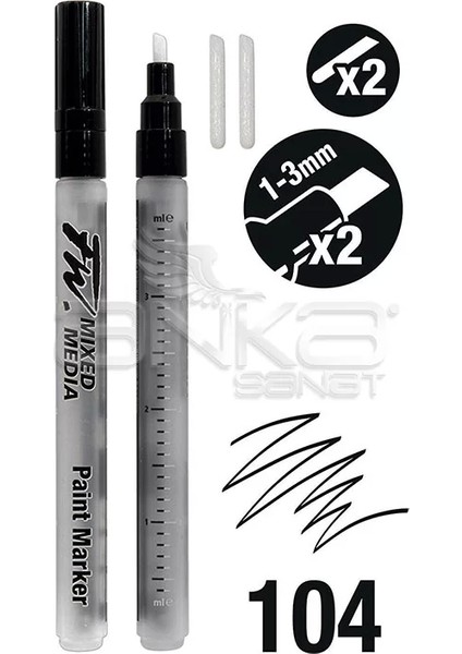 Fw Mixed Media Paint Marker Sets 104 1-3mm Kesik Uç (S) fiyatları