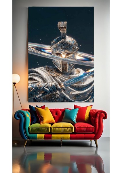 Parlayan Şovalye V2 Ev Duvar Salon Güzellik Salonu Ofis Dükkan Dekarasyon Kanvas Tablo
