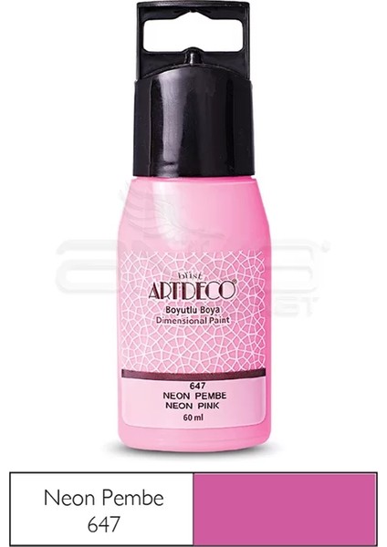 Boyutlu Boya 60ML 647 Neon Pembe