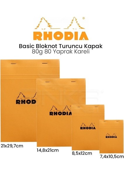 Basic Bloknot Turuncu Kapak 80G 80 Yaprak Kareli