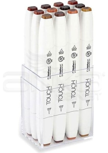 Touch Twin Marker Kalem 12LI Set Ahşap Renkler