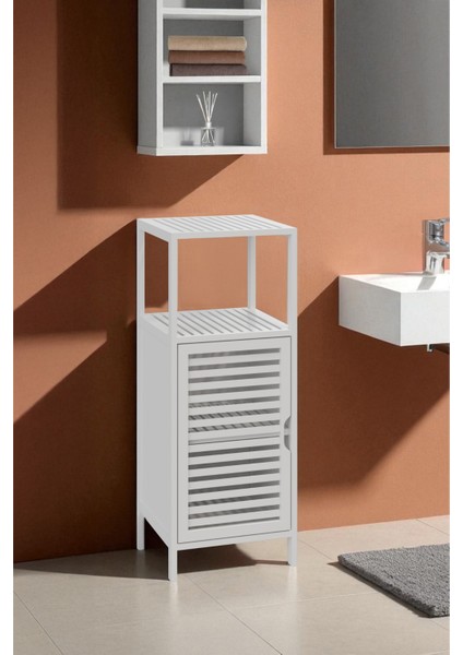 Bambu Beyaz Lake 1 Kapaklı 2 Raflı Banyo Düzenleyici Organizer Dik Dolap DB-0044 fiyatları