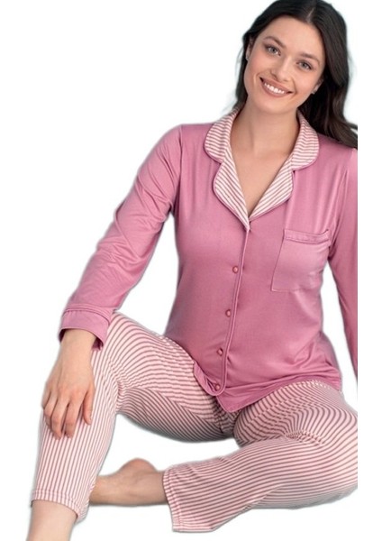 Bianca Stella Uzun Kollu Düğmeli Kadın Pijama Takımı S/2xl Ev Giyim Hediyelik fiyatları