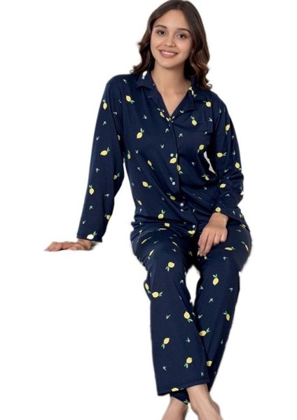 Elena Mare Tasarım Yumuşak Kumaş Gömlek Yaka Kadın Pijama Takımı Ev Giyim Hediyelik M/2xl modelleri