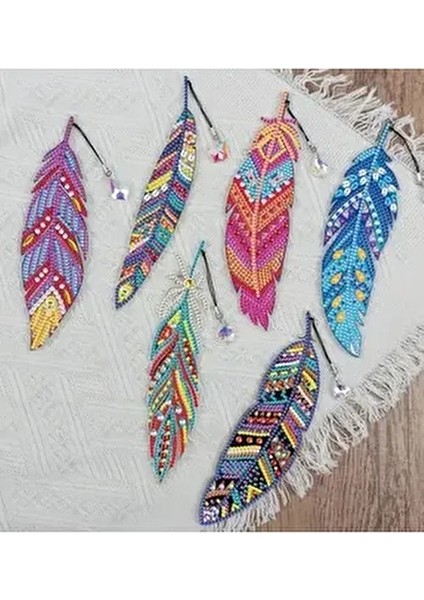 5 D Kendin Yap 6 Lı Elmas Mozaik Boyama Kitap Ayracı