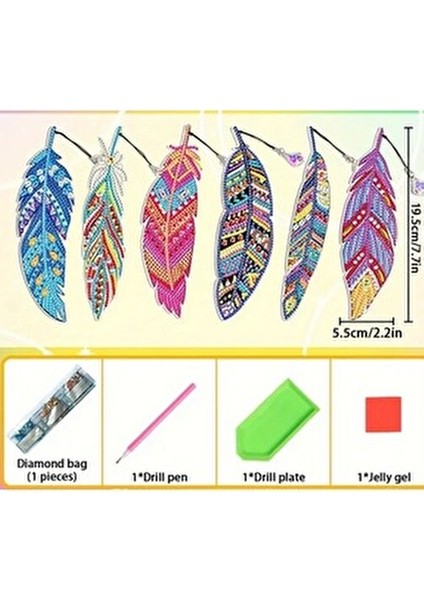 5 D Kendin Yap 6 Lı Elmas Mozaik Boyama Kitap Ayracı fiyatları