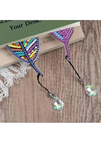 5 D Kendin Yap 6 Lı Elmas Mozaik Boyama Kitap Ayracı modelleri