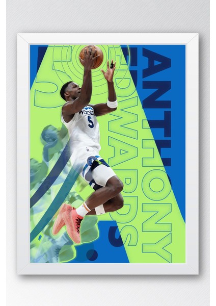 Anthony Edwards Çerçeveli Tablo - Basketbol Nba Posteri Tablo