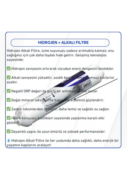 Çubuklu 10” Hidrojen + Alkali Filtre fiyatları
