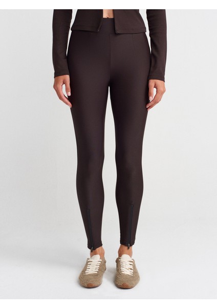 7934 Fermuar Detaylı Tayt-Koyu Kahve fırsatları