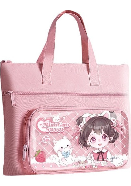 Öğrenci Karikatür Taşınabilir Ders Çantası Ders Kitabı Malzeme Saklama Çantası (Yurt Dışından)