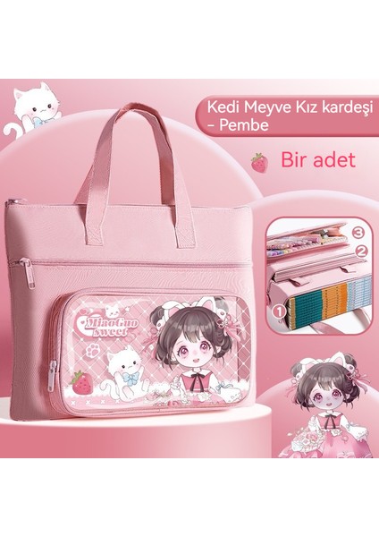 Öğrenci Karikatür Taşınabilir Ders Çantası Ders Kitabı Malzeme Saklama Çantası (Yurt Dışından) fiyatları