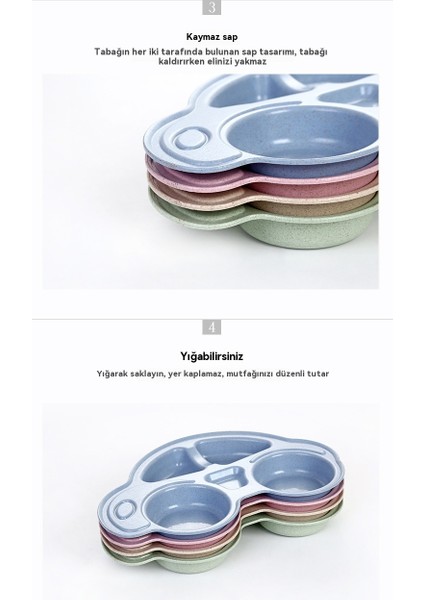 Çocuk Karikatür Araba Sofra Takımı Bölmeli Yemek Tabağı (Yurt Dışından) fırsatları