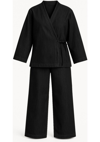 Denim Önden Bağlamalı Takım fiyatları