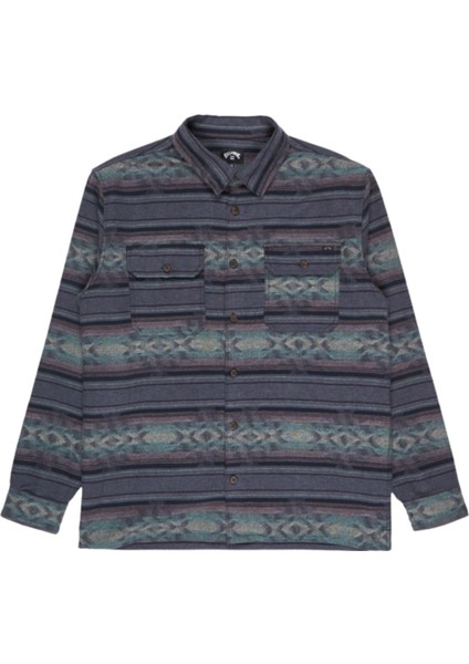 Offshore Jacquard Flannel Erkek Mavi Gömlek