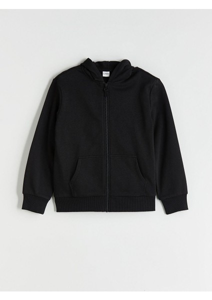 Uzun Kollu Kız Çocuk Kalın Fermuarlı Sweatshirt (W5)