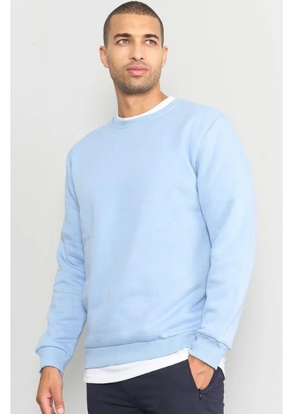 Çetinkaya Mentality 3036 3 Ip Bisiklet Yaka Mavi Sweatshirt
