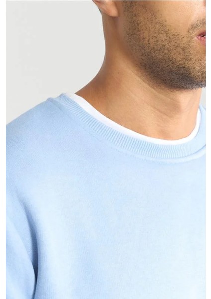 Çetinkaya Mentality 3036 3 Ip Bisiklet Yaka Mavi Sweatshirt modelleri