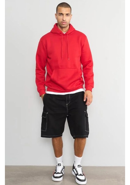 Çetinkaya Mentality 3035 3 Ip Kapşonlu Kırmızı Sweatshirt modelleri