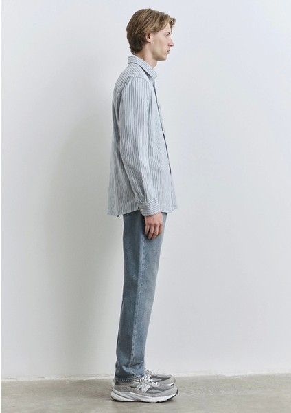 Çizgili Mavi Gömlek 0211696-90915 indirimleri