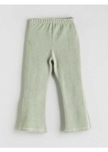 Beli Lastikli Ispanyol Paça Kadife Kız Çocuk Tayt (W5)