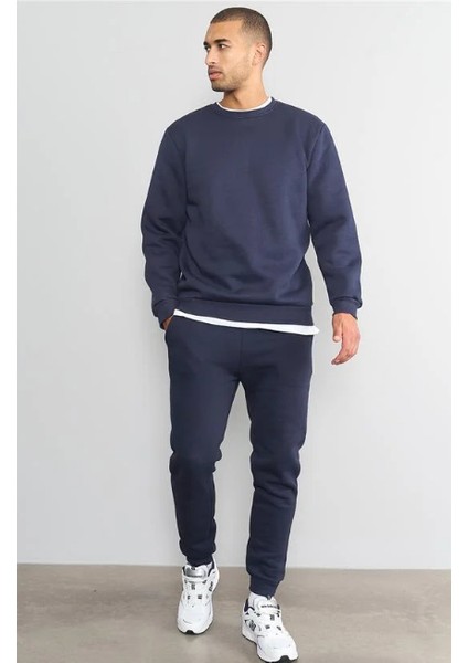 Çetinkaya Mentality 3036 3 Ip Bisiklet Yaka Lacivert Sweatshirt modelleri