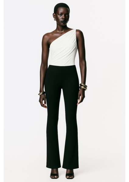 Baskılı Şardonlu Full Likralı Ispanyol Tayt