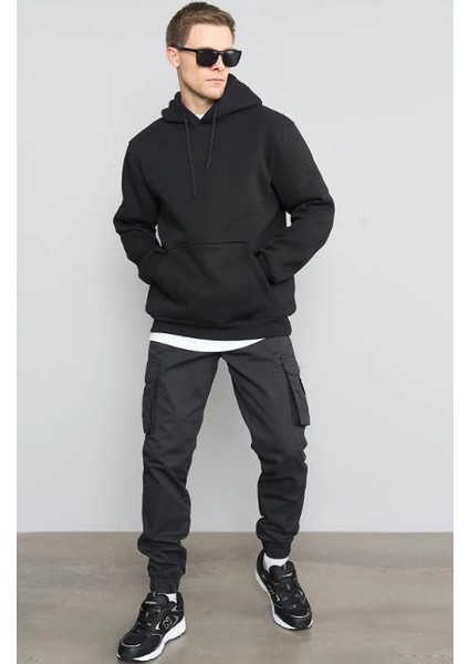 Çetinkaya Mentality 3035 3 Ip Kapşonlu Siyah Sweatshirt modelleri