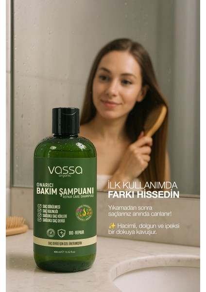 Saç Dökülmesine Karşı Onarıcı Bakım Şampuanı Keratin ve Argan Yağlı Güçlendirici Etki 400 ml modelleri