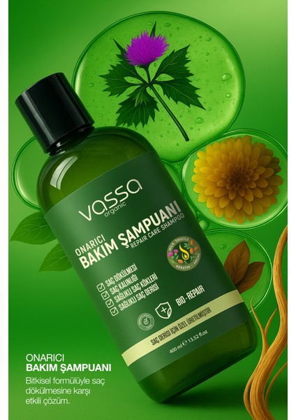 Saç Dökülmesine Karşı Onarıcı Bakım Şampuanı Keratin ve Argan Yağlı Güçlendirici Etki 400 ml indirimleri
