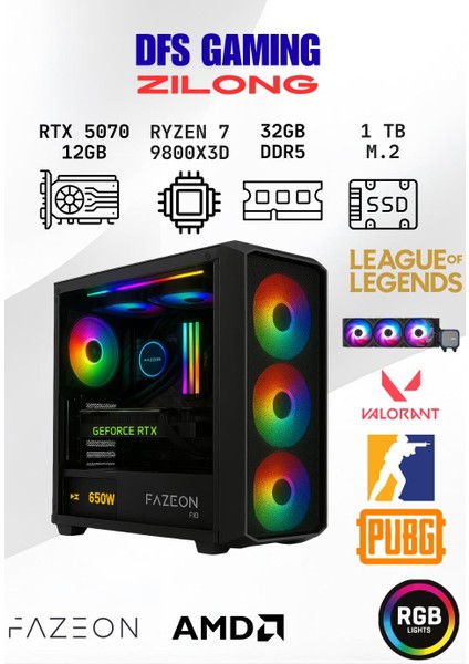 Dfs Gaming Zılong Ryzen 7 9800X3D-B650-RTX5070-32GB-1TB M.2 Ssd-Oyuncu Bilgisayarı Sistem Tavsiyesi