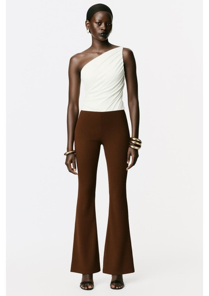 Baskılı Şardonlu Full Likralı Ispanyol Tayt