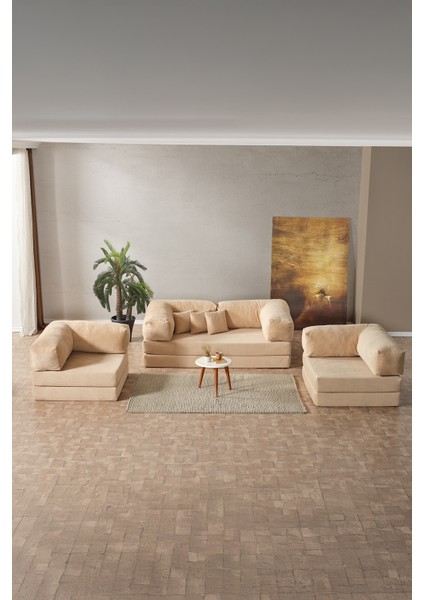 Legom Avanos Aktivite Koltuğu Yatak Olabilen Çok Amaçlı Kanepe Koltuk Takımı Bej