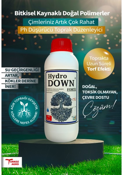 Hydro Down 100 ml Hobi kullanımı içindir (küçük boy) Toprağınızda Torf Efekti, Göllenmeye Son,çimleriniz Artık Çok Rahat