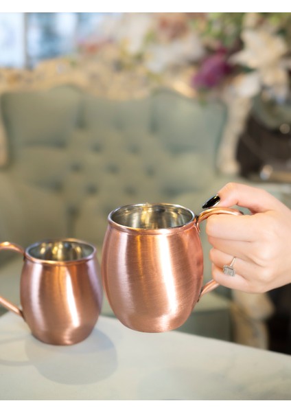 Bakır Kupa Tombul Model Mat Bakır Renk (2'li) fırsatları