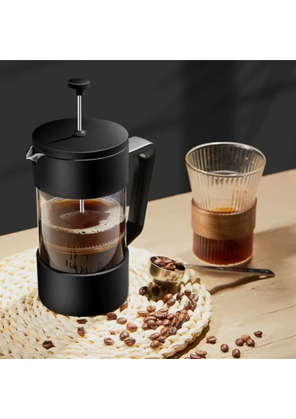 French Press 420 ml Borosilikat Siyah Kahve Demleme Potu, Isıya Dayanıklı Filtre Kahve Pres fiyatları