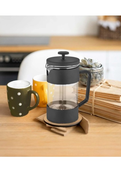 French Press 420 ml Borosilikat Siyah Kahve Demleme Potu, Isıya Dayanıklı Filtre Kahve Pres fırsatları