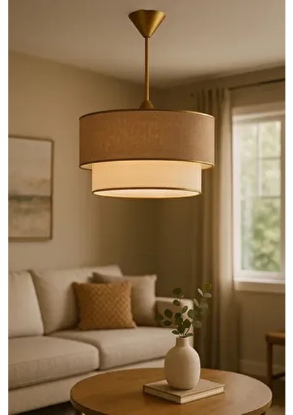 Sütlü Kahve Pasta Tekli Sarkıt Avize