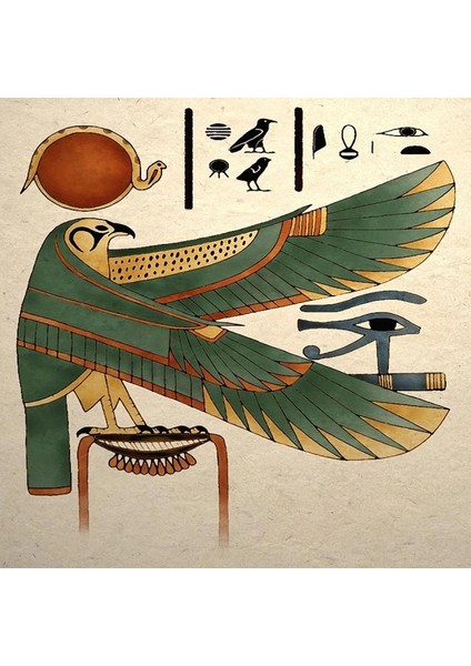 Kanvas Sayılarla Boyama Seti Kasnaklı-Çerçeveli Mısır Tanrısı Horus