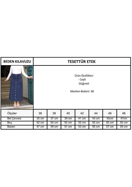 Boydan Düğmeli Gabardin Etek Ekru