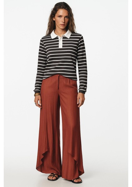 Polo Yaka Çizgili Ribana Bluz modelleri