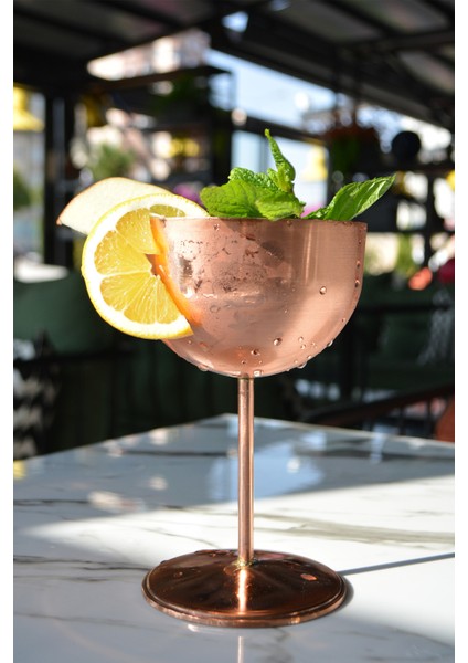 Bakır Şarap Kadeh 2'li Bakır Renk