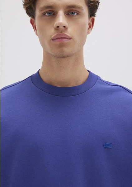 0S10415-70695 Bisiklet Yaka Mavi Sweatshirt