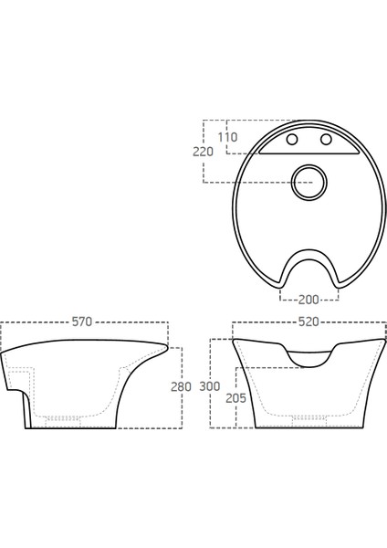 Seramik Kuaför Lavabosu 57 cm Dış Altın Iç Siyah Bayan Oval Yıkama Başlığı fiyatları