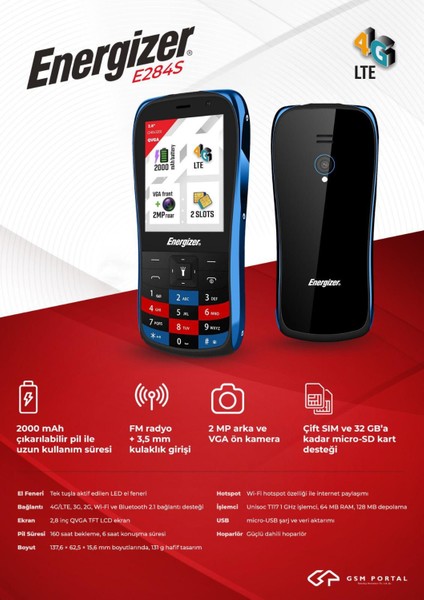 E248S 4g Tuşlu Telefon 2000MAH Çift Sim fiyatları