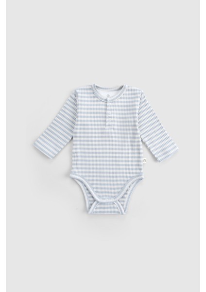 Ayarlanabilir Çıtçıtlı Modal Bebek Body Uzun Kollu Mavi Zıbın fiyatları