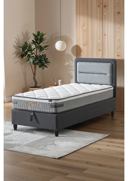 Gisele Tek Kişilik Sandıklı Baza + Full Ortopedik Antibakteriyel Pedli Yatak + Başlık 3 lü Set modelleri