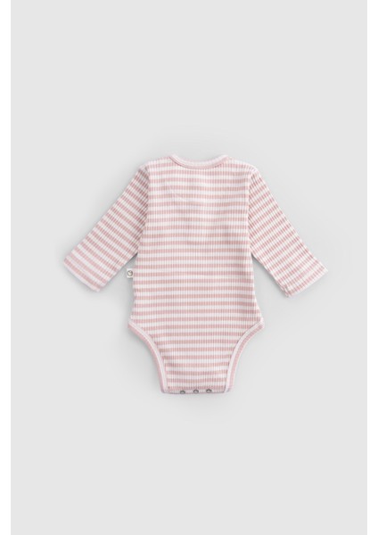 Ayarlanabilir Çıtçıtlı Modal Bebek Body Uzun Kollu Pembe Zıbın modelleri